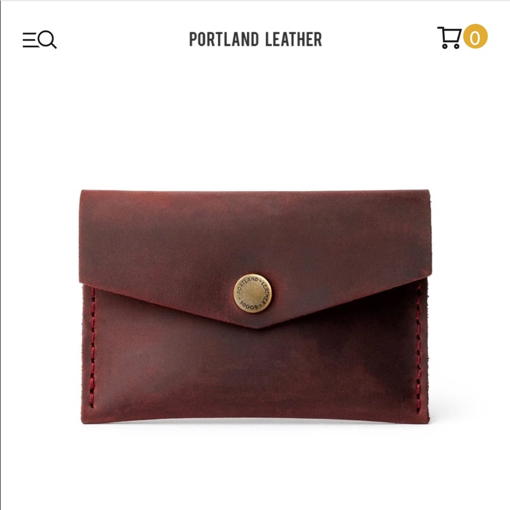 NEW Portland Leather Goods Leather Envelope Merlot